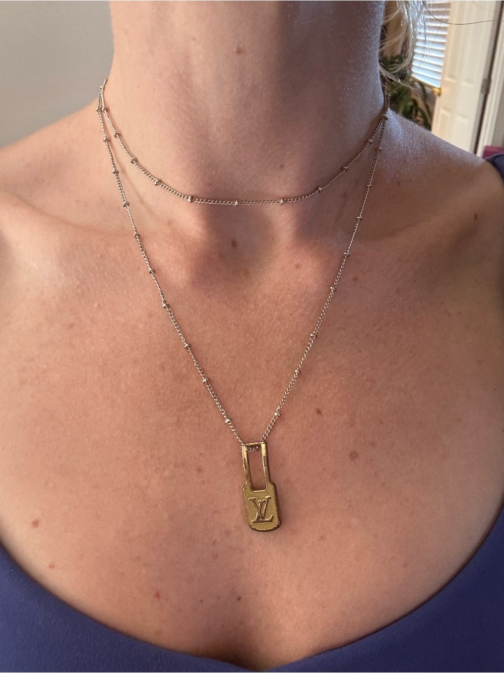 Hand made vintage zipper necklace
